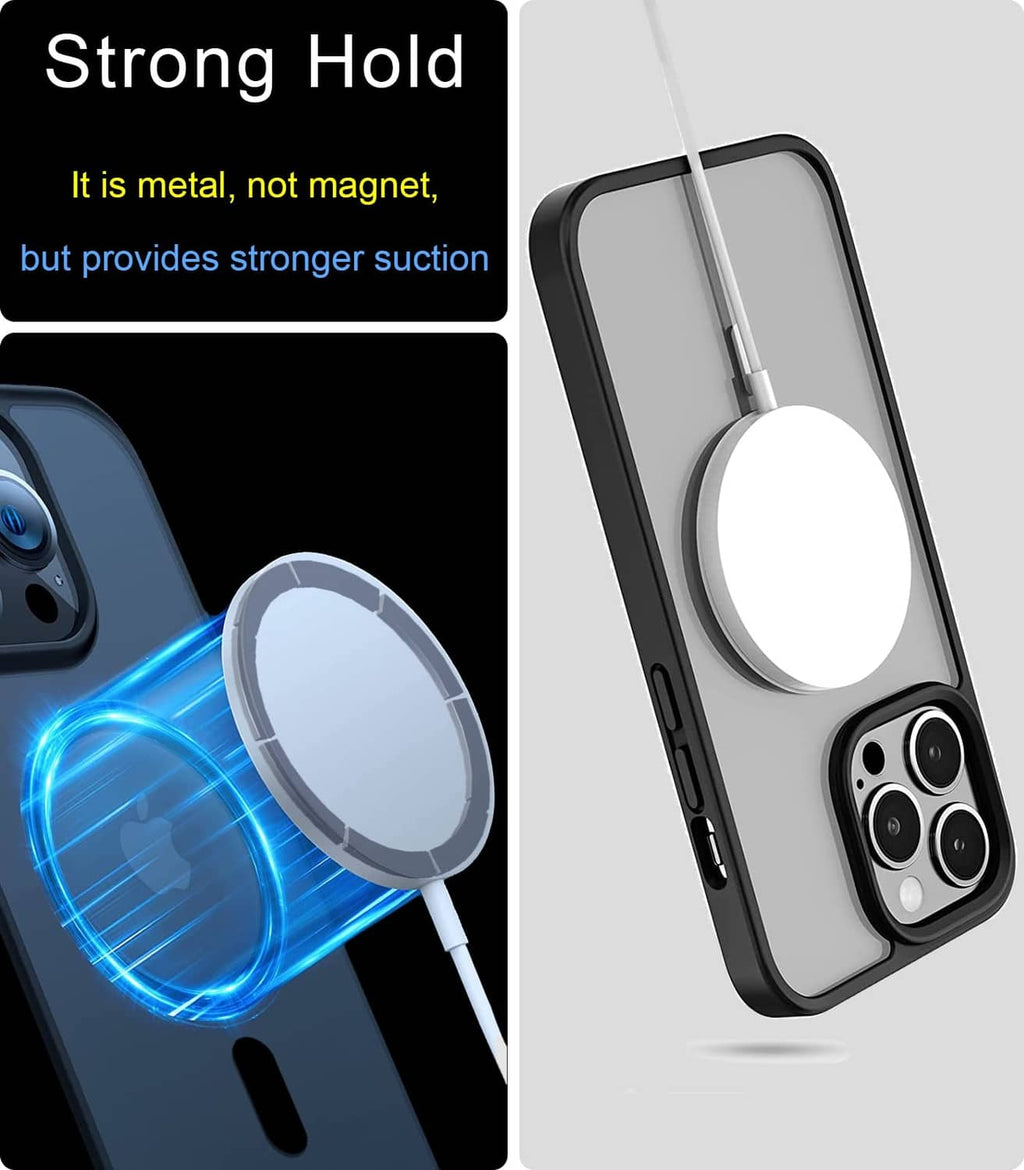 Metal ring sticker on phone case with strong-hold grip shown on the back