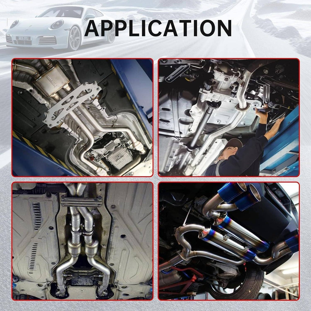 Aluminum intercooler pipe kit installed in engine bay with multiple elbow sections