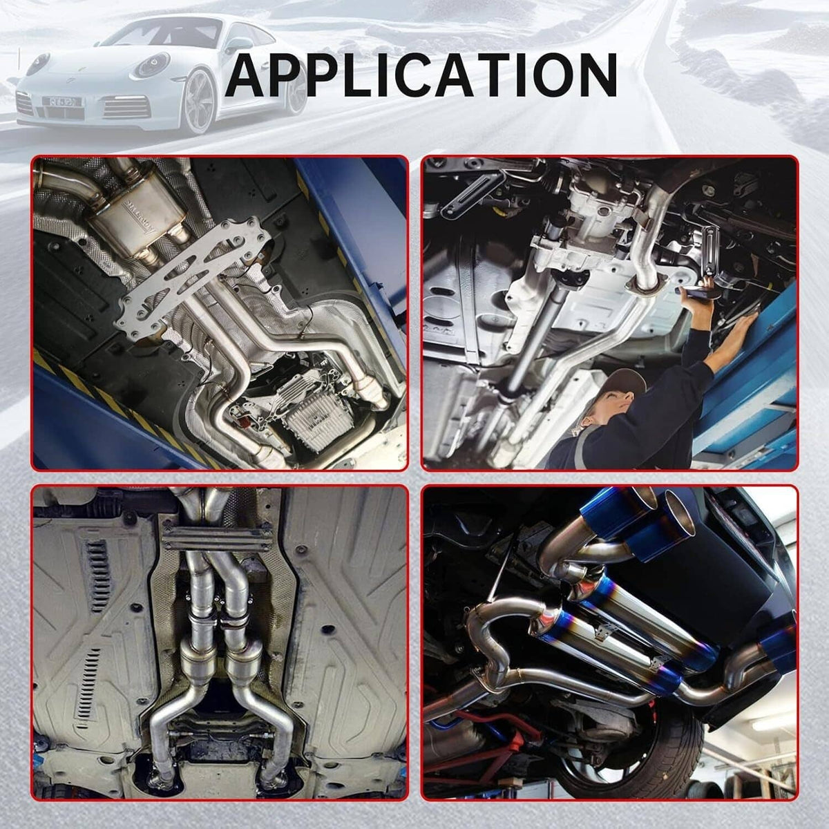 Aluminum intercooler pipe kit installed in engine bay with multiple elbow sections