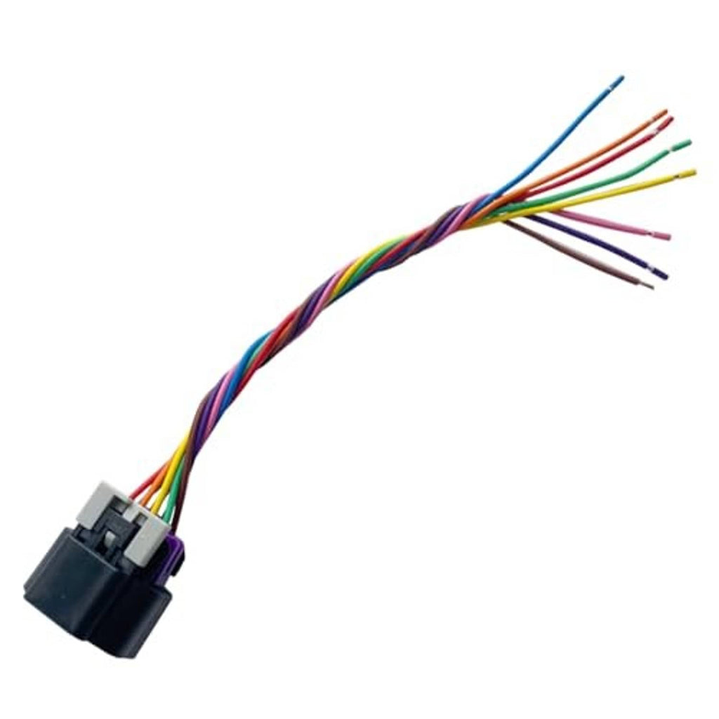 Throttle body connector pigtail with long multi-color wire bundle and black plug