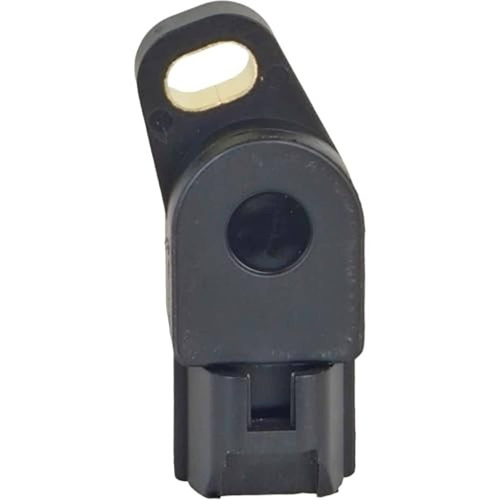 Throttle position sensor with black body and oval mounting area, side profile view