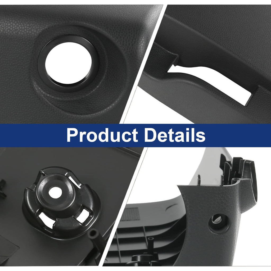 Dark gray steering column cover with textured finish and keyhole cutout