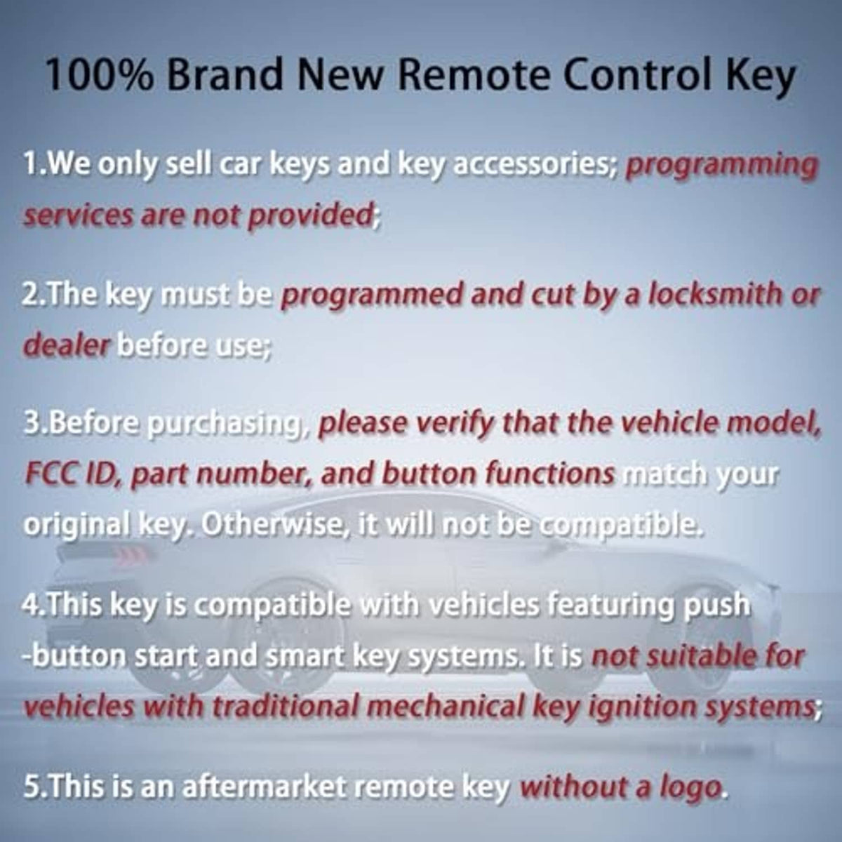 Instruction graphic for an aftermarket remote control key fob