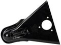 Black trailer coupler with latch, circular access hole and two mounting holes on plate