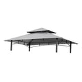 Gray replacement grill gazebo canopy roof with arched side panels and vented top