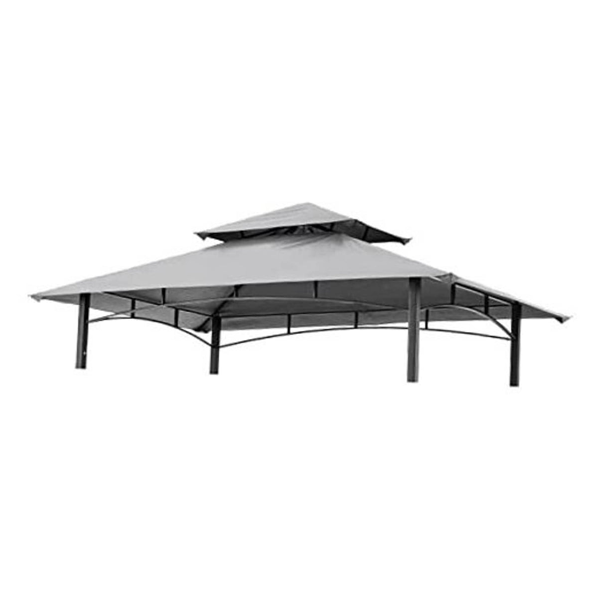 Gray replacement grill gazebo canopy roof with arched side panels and vented top