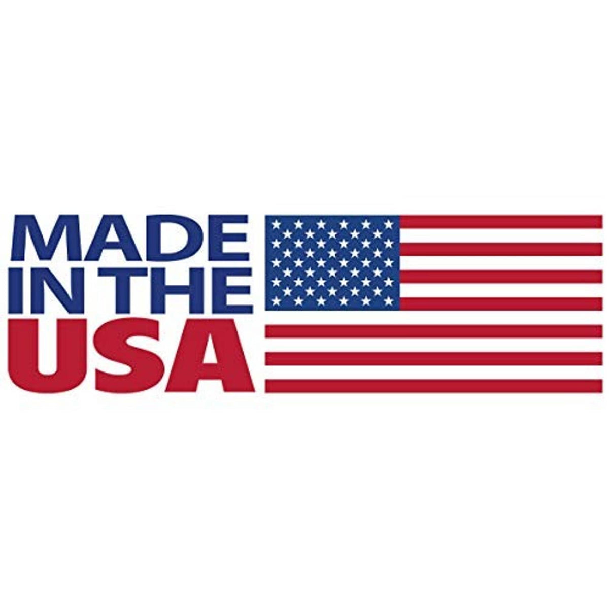 Made in USA badge with American flag graphic