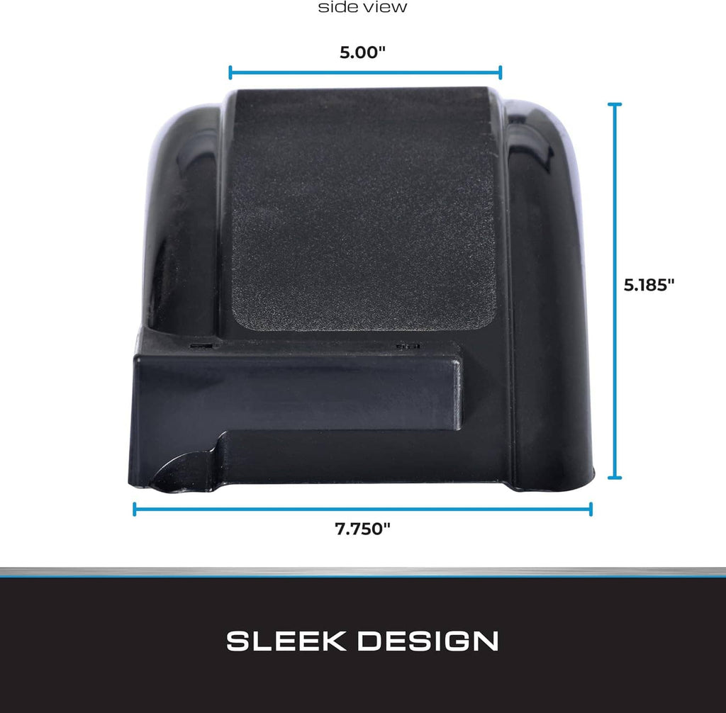 Black trailer fender side profile with textured surface and rectangular mounting base