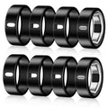 8-pack black TPU ring covers with cutout and metal inner window