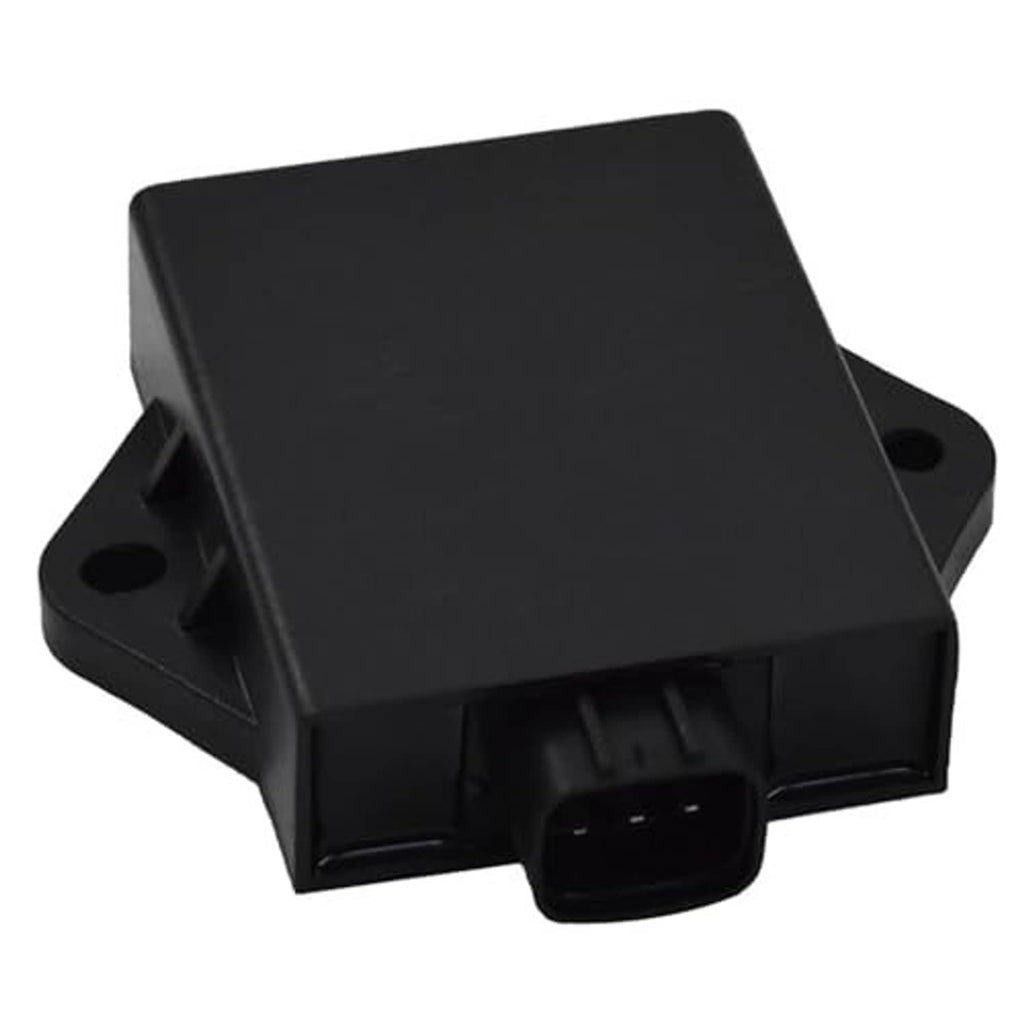 Black CDI ignition control module with vented mounting base and multi-pin plug