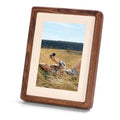 Walnut wood 5x7/4x6 photo frame with white mat and landscape insert