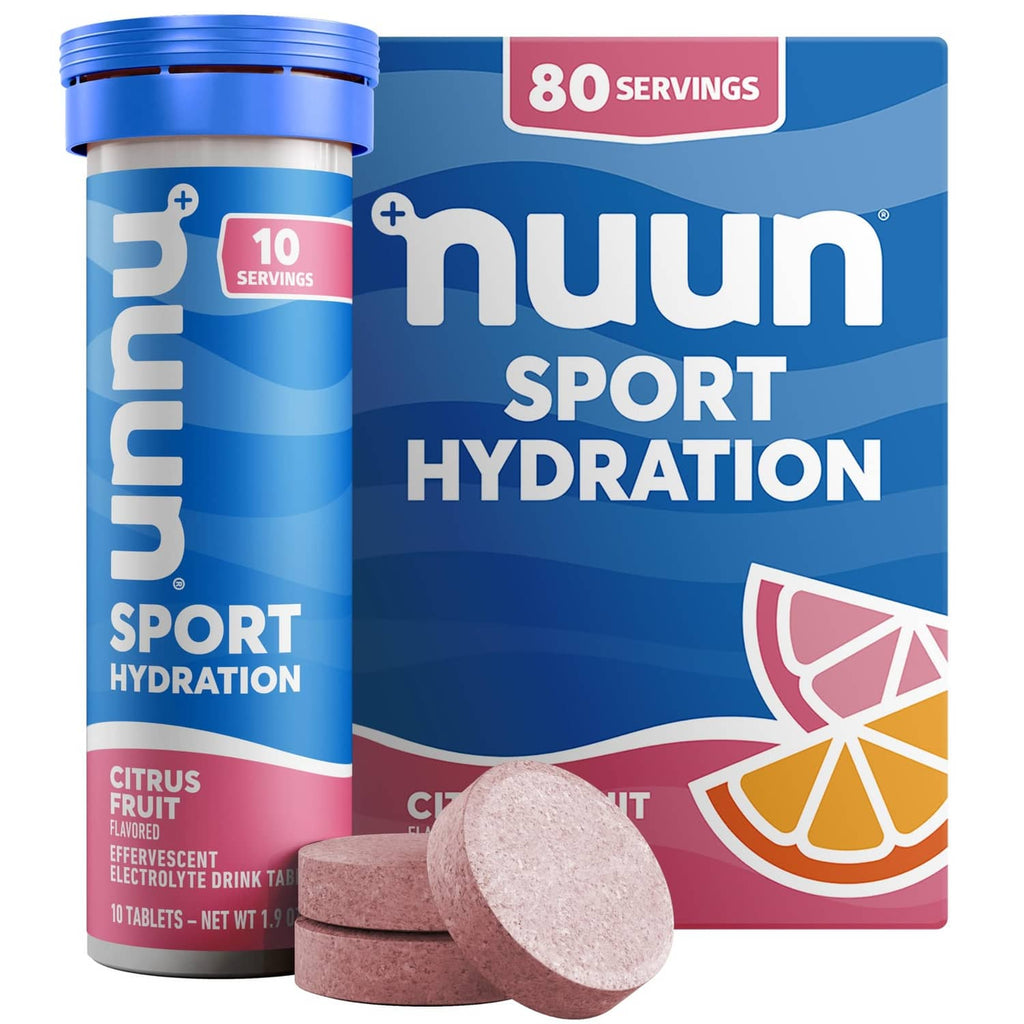 Nuun Sport electrolyte tablets tube, citrus flavor, 80 servings with tablet pile