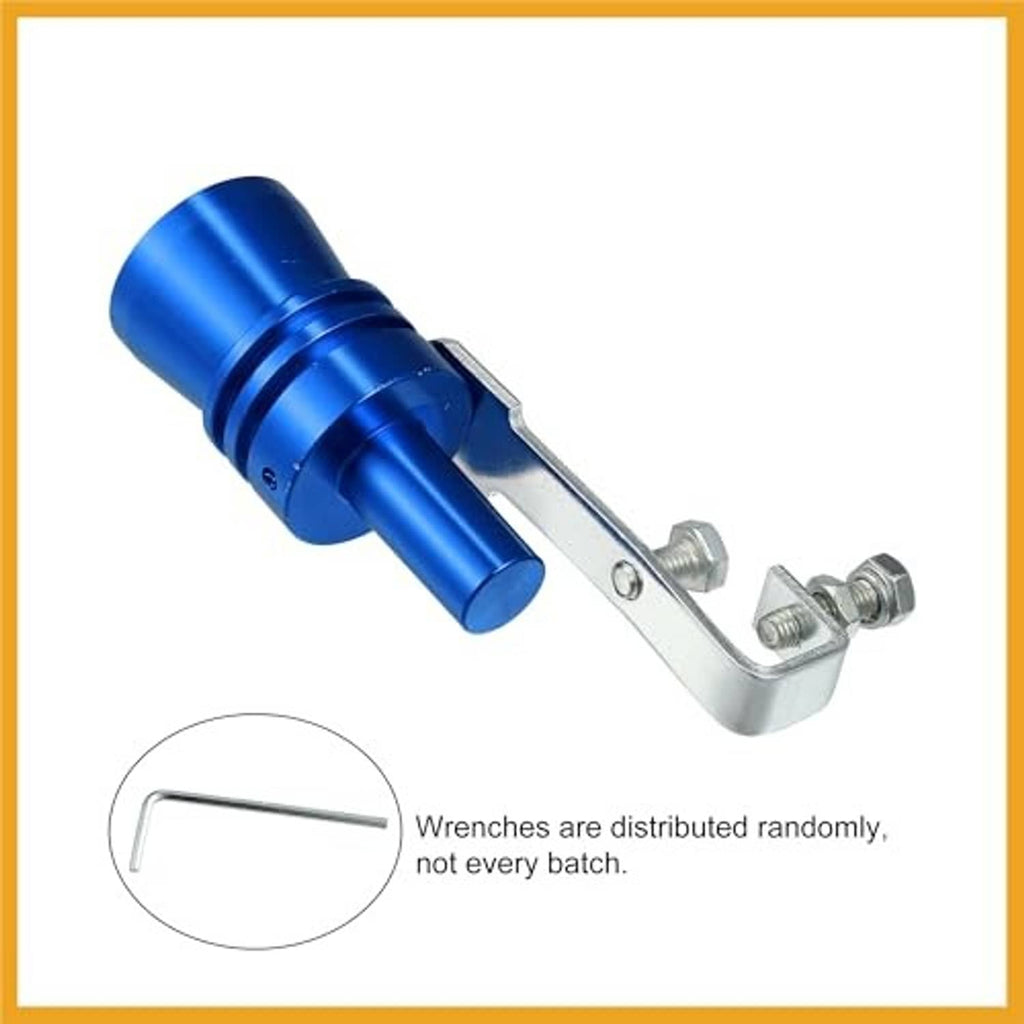 Blue aluminum exhaust muffler pipe whistle with mounting wrench and bolts