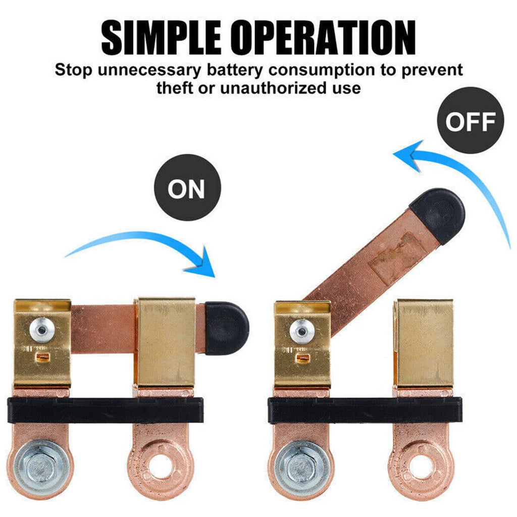 Battery disconnect switch mechanism with ON and OFF positions