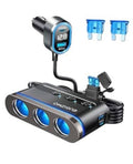 Car cigarette lighter splitter charger adapter with digital power display (12.8)