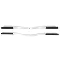 Snowmobile ski tie-down bar set with black boots, silver bars, two pieces