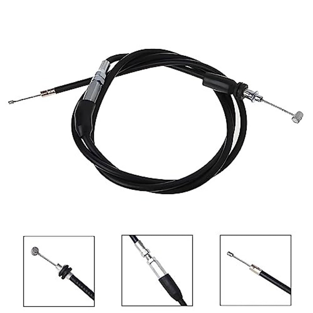 Black throttle cable with metal ends and protective housing