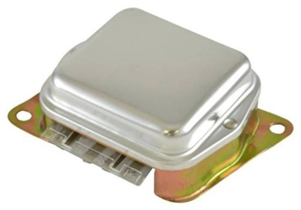 Alternator voltage regulator with silver top cover and multi-pin connector base
