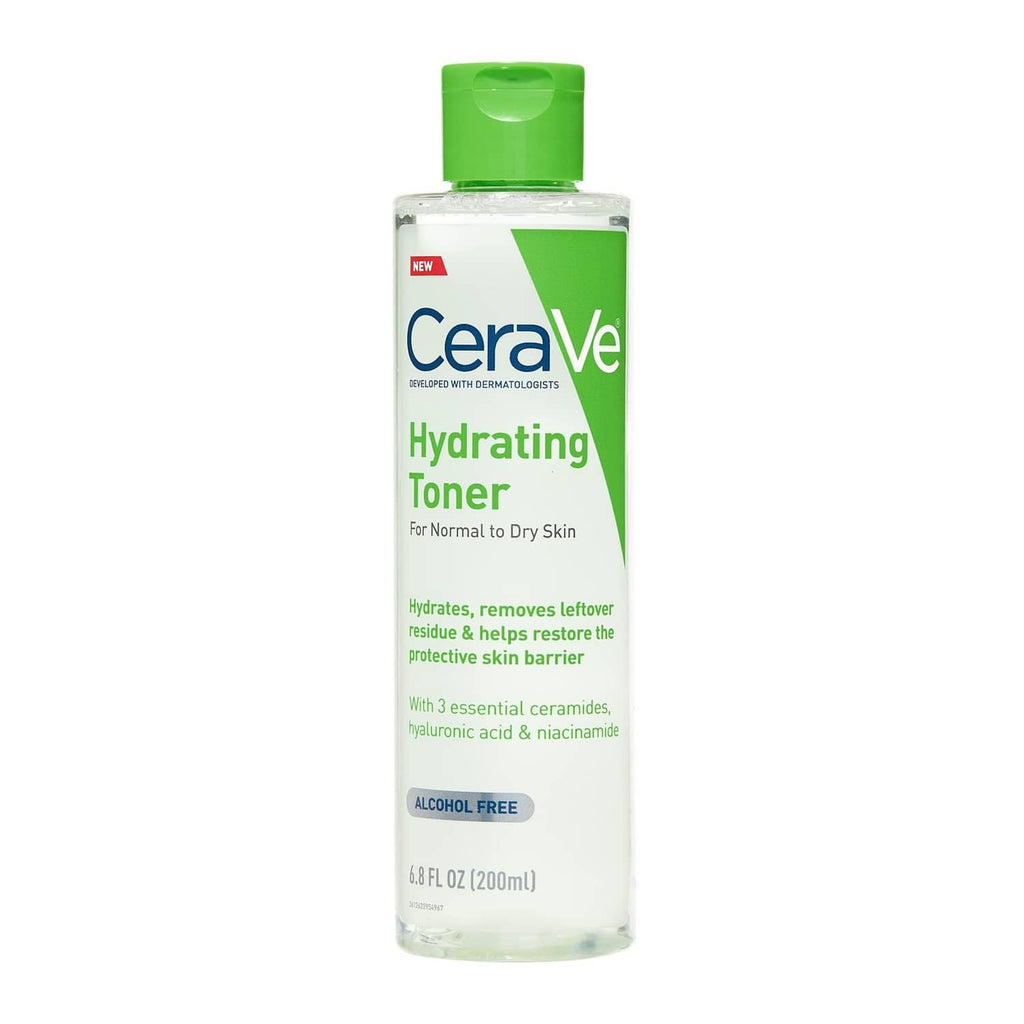 CeraVe hydrating toner bottle, green flip-top cap, 6.8 fl oz (200 ml)