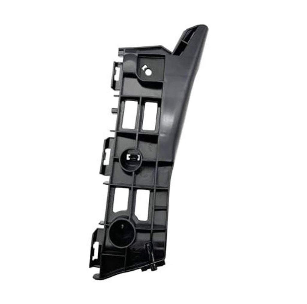Right front bumper bracket insert with circular openings and support tabs, black plastic