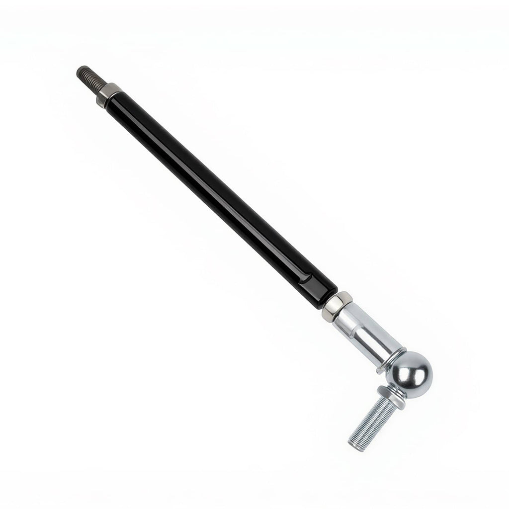 Black forward control lever rod with silver end ball and threaded stud