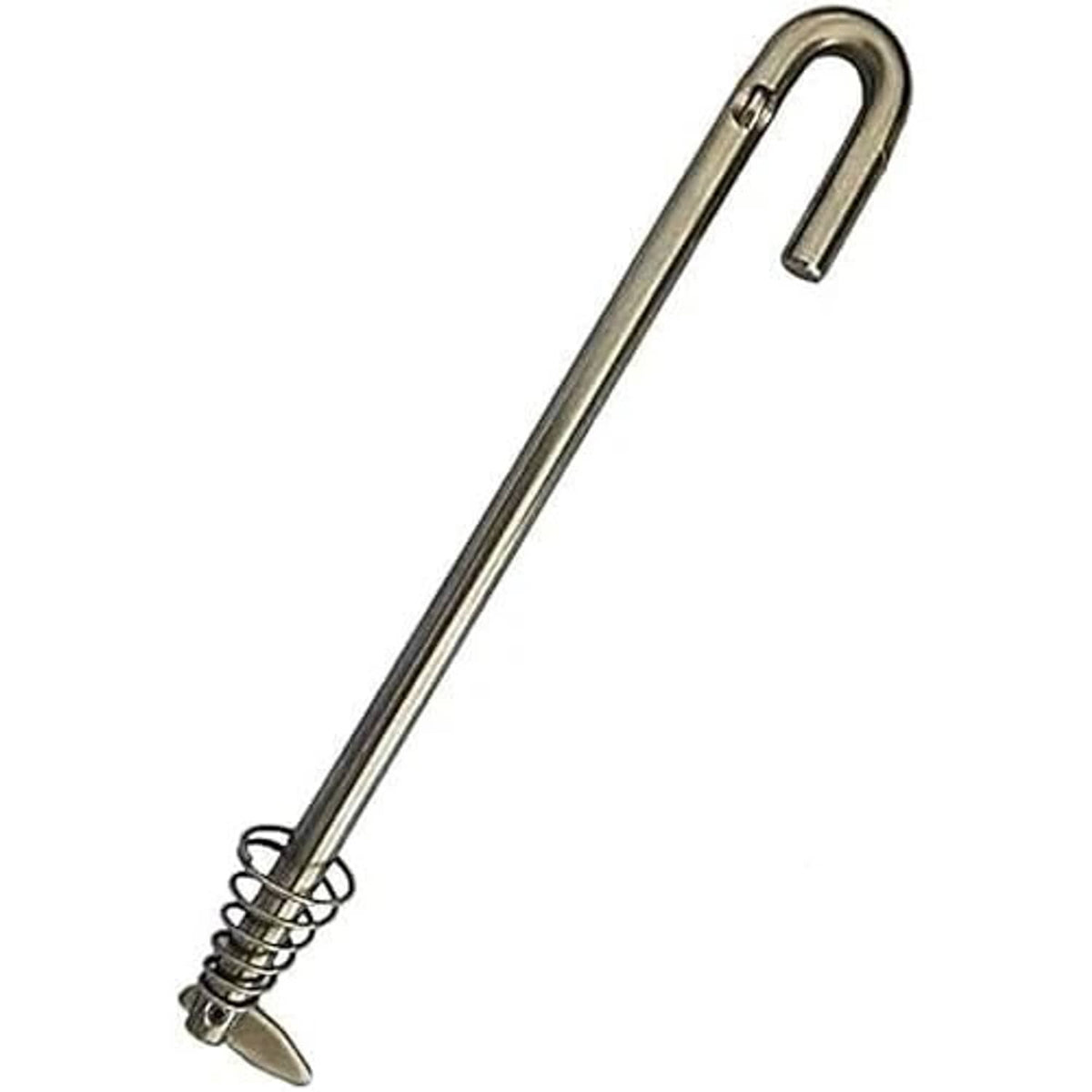 Stainless tilt thrust rod with U-shaped hook and coil spring, outboard accessory