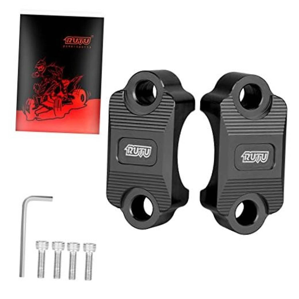 Black CNC motorcycle brake lever holder clamp set with mounting hardware and screws