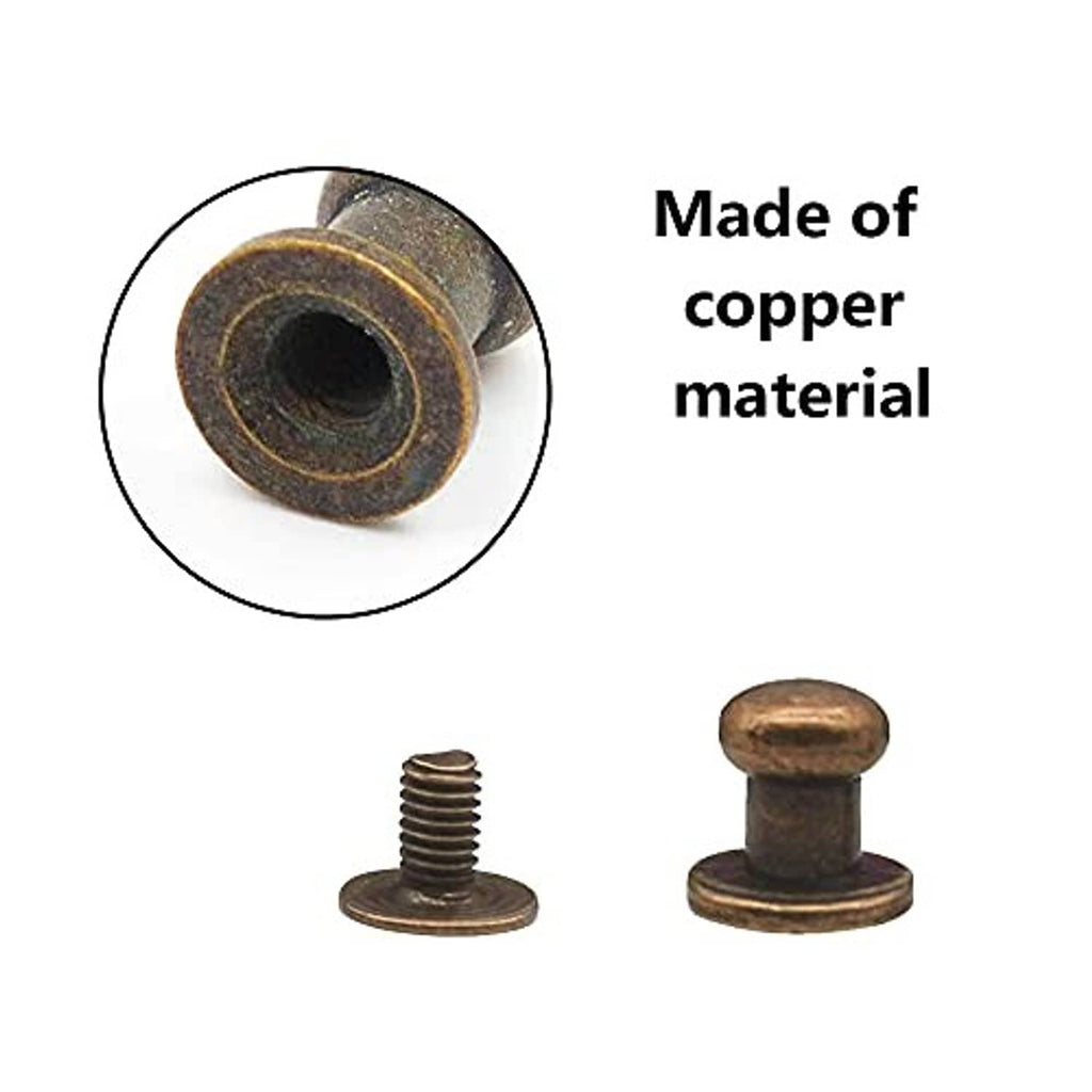 Copper bronze round head screw studs with threaded base