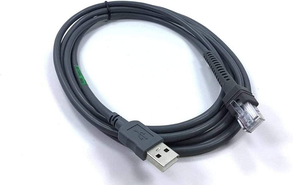 Black USB cable with connector for wireless barcode scanner