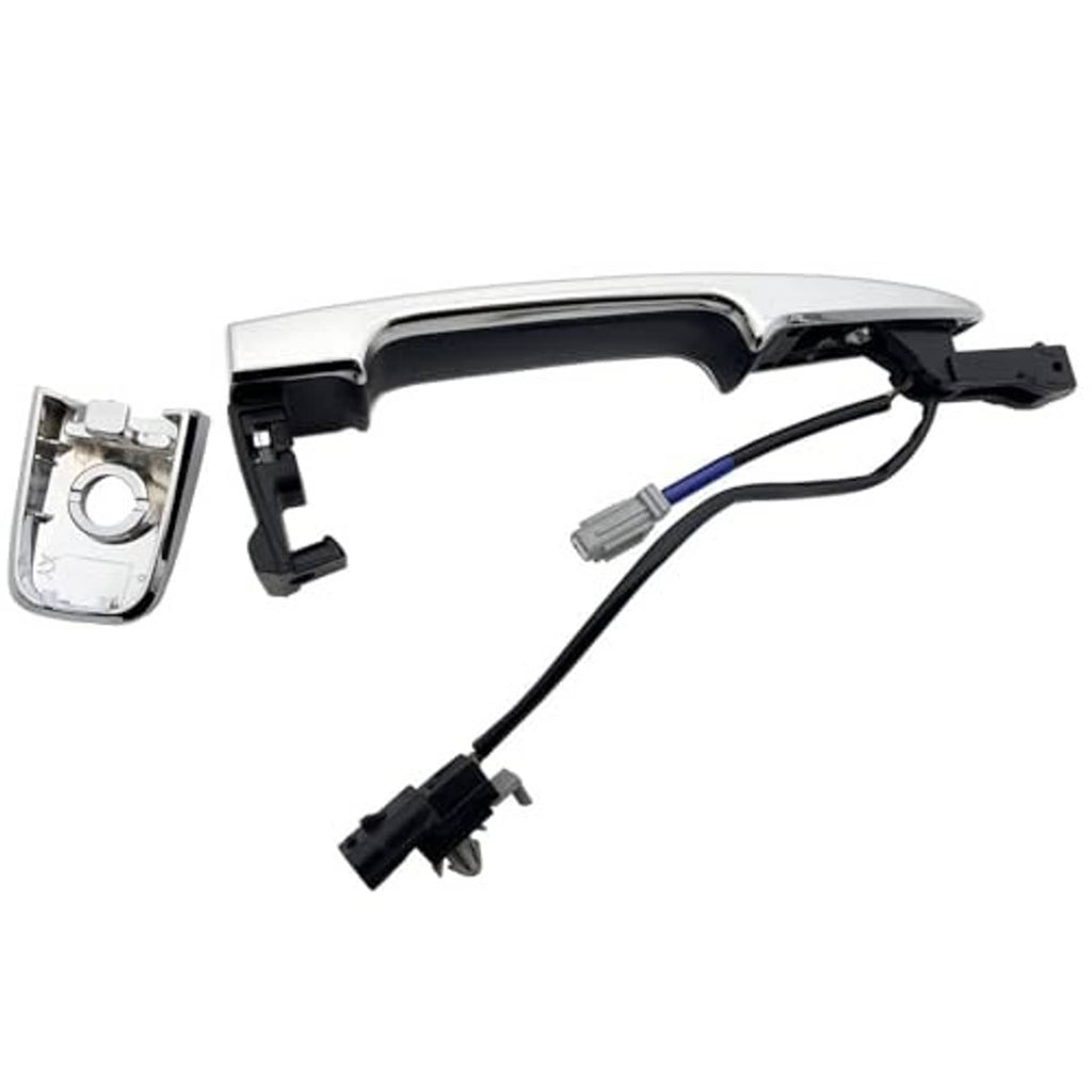 Exterior door handle assembly with chrome lever and separate mounting cover
