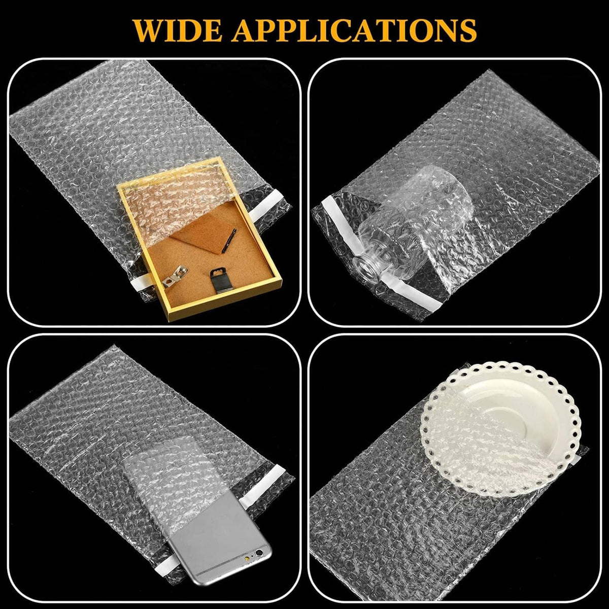 Double-wall bubble cushion bags for protecting electronics, gift boxes, and dishware