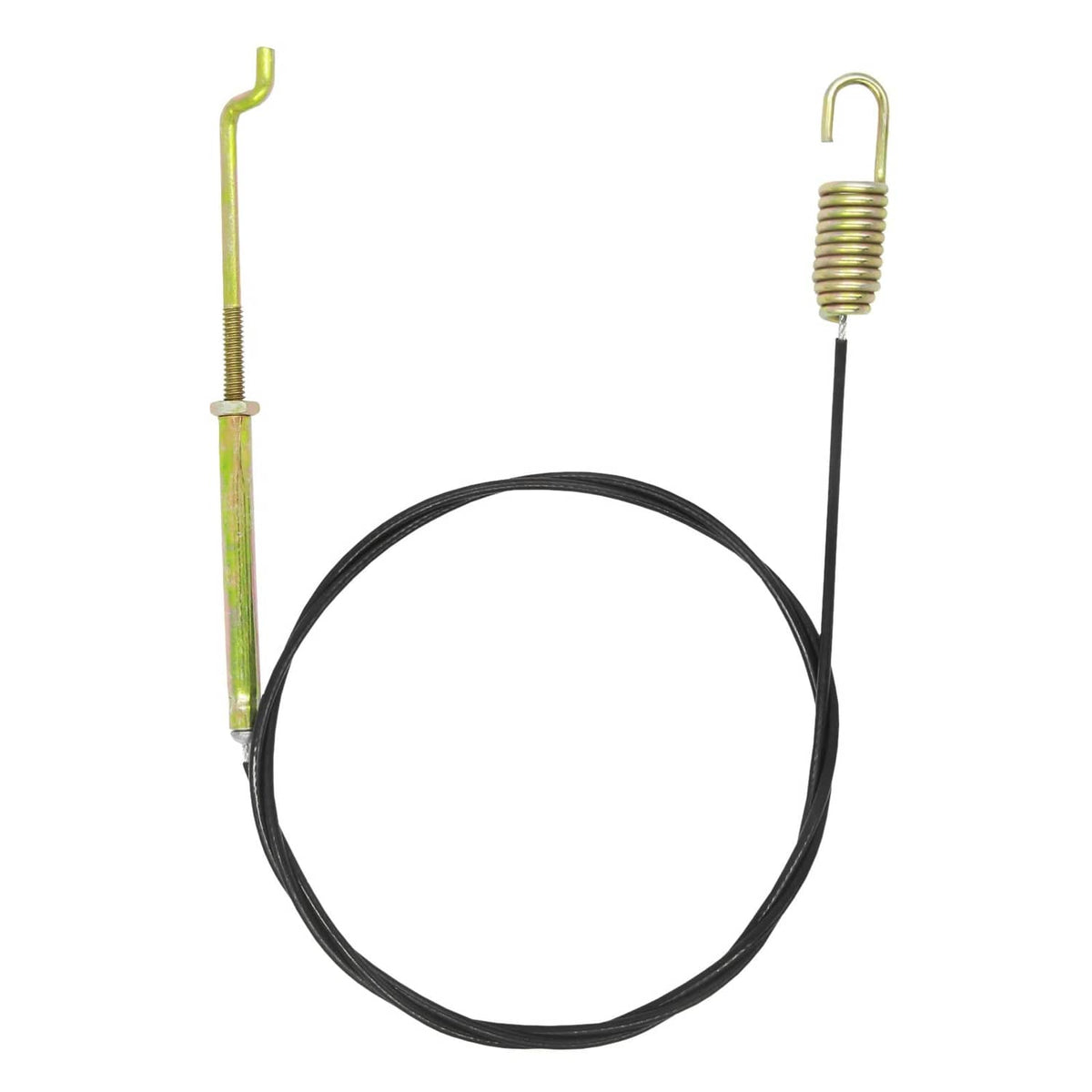 Wanotine auger clutch cable with black wire and two spring metal end loops