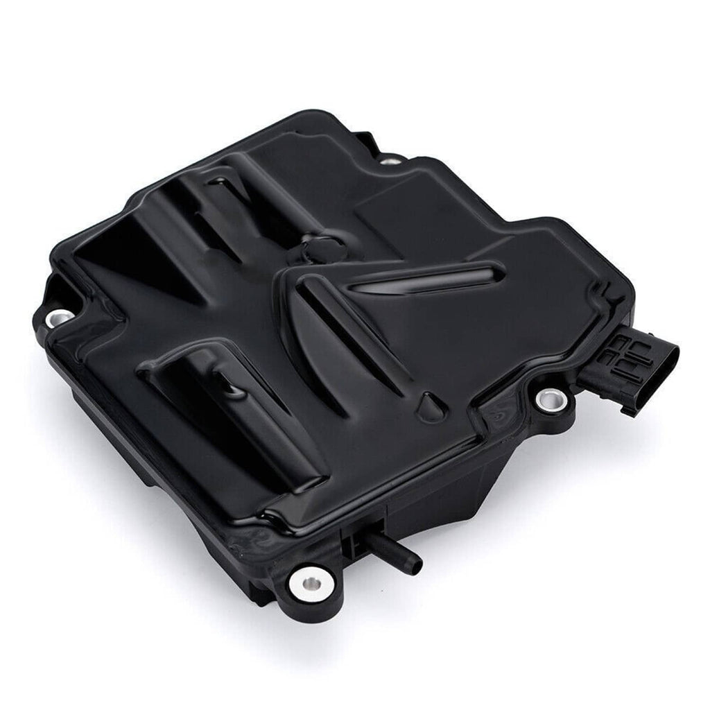 Black intelligent servo module with side connector and metal mounting studs