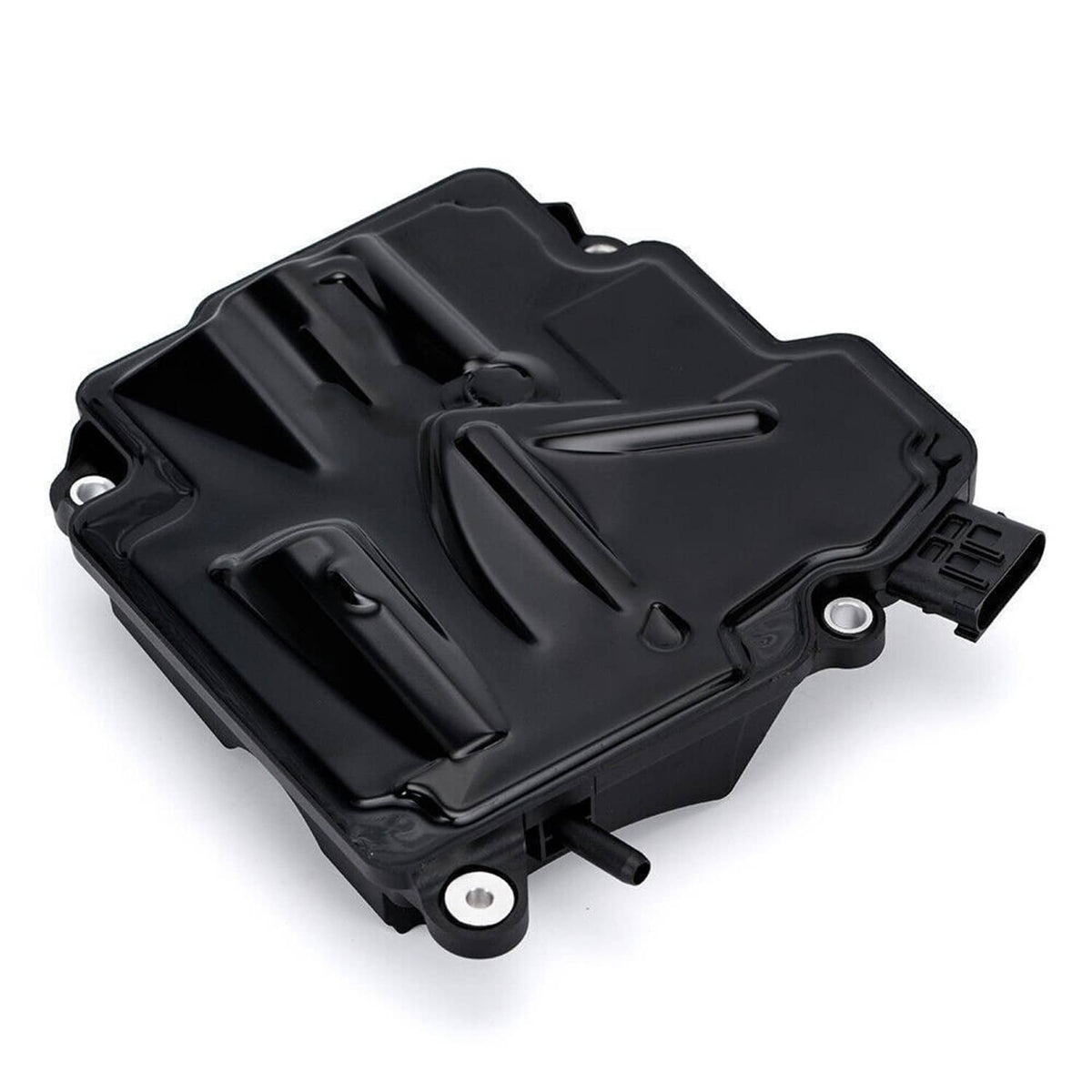 Black intelligent servo module with side connector and metal mounting studs