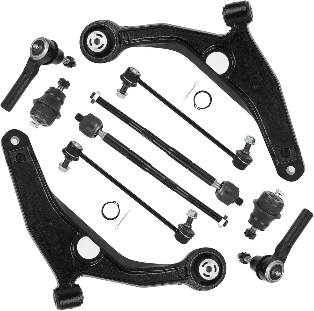 Black control arms, ball joints, and tie rod links hardware kit