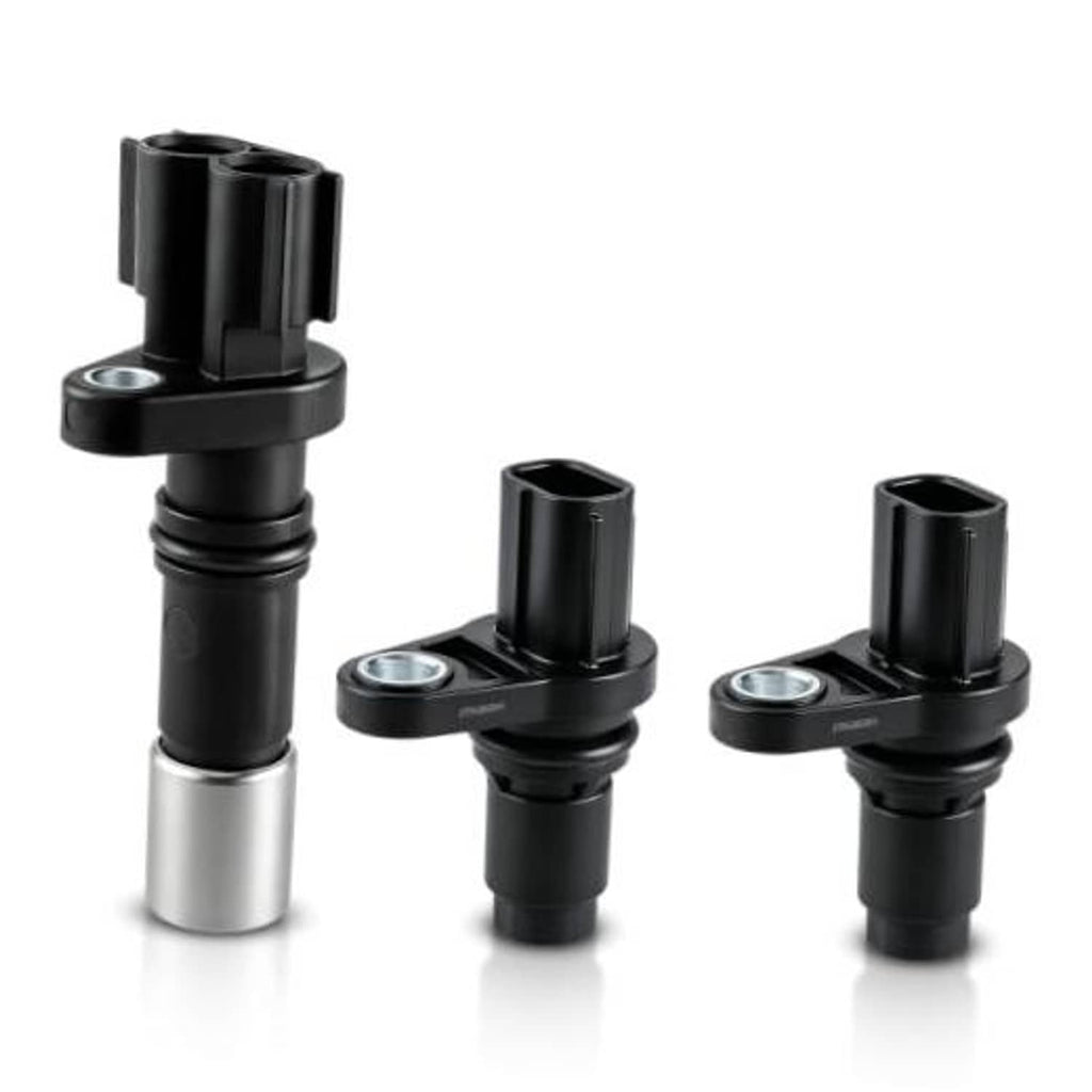 Camshaft position sensor with black plastic housing and metal terminal, single connector