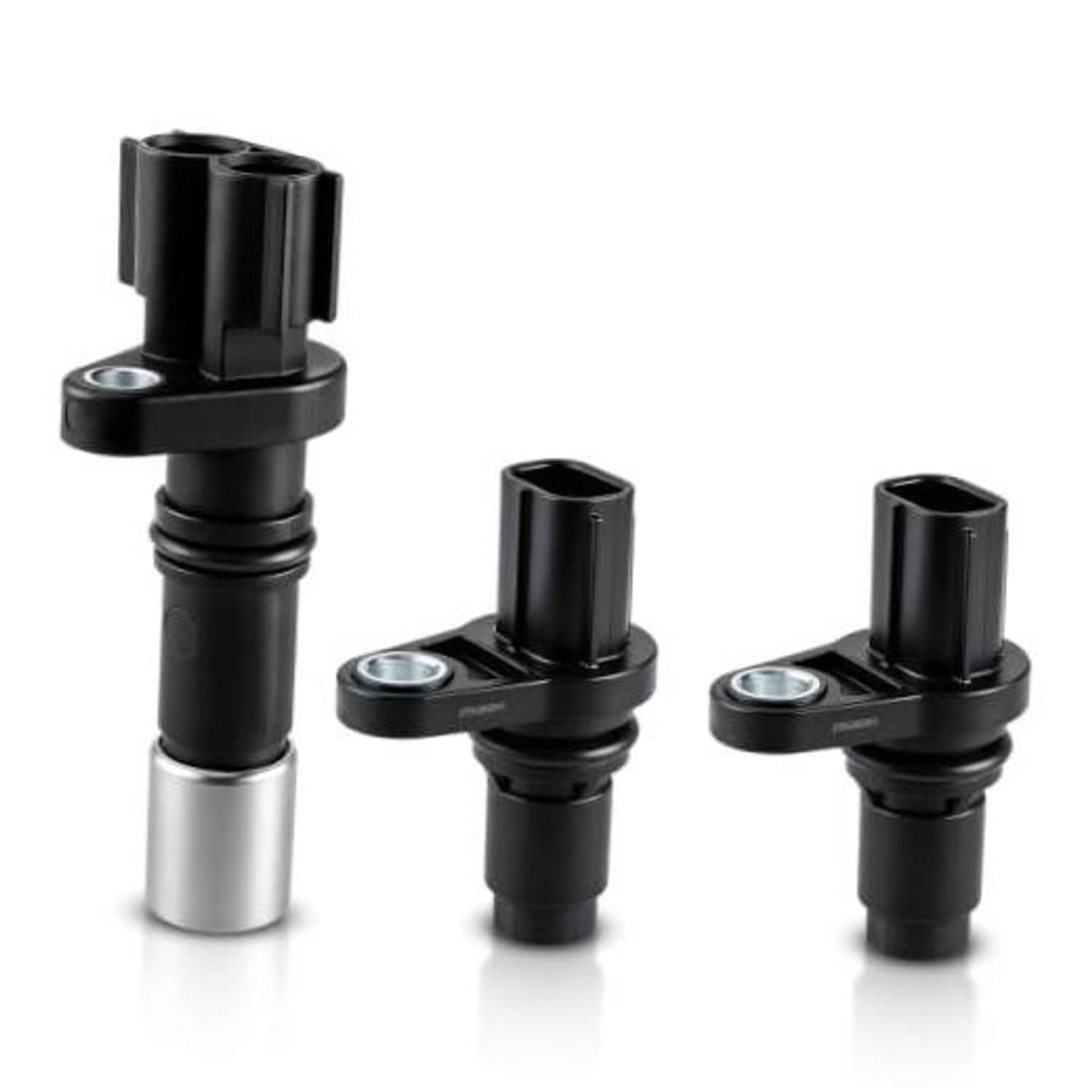 Camshaft position sensor with black plastic housing and metal terminal, single connector