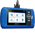 Blue OBD2 car code scanner with color display and side buttons