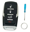 Black key fob cover shell with button icon graphic and silver trim