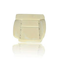 Front driver-side foam seat cushion replacement in light beige, with support bracket bars