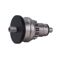 Starter clutch gear for scooter or moped, silver metal body with black gear ring