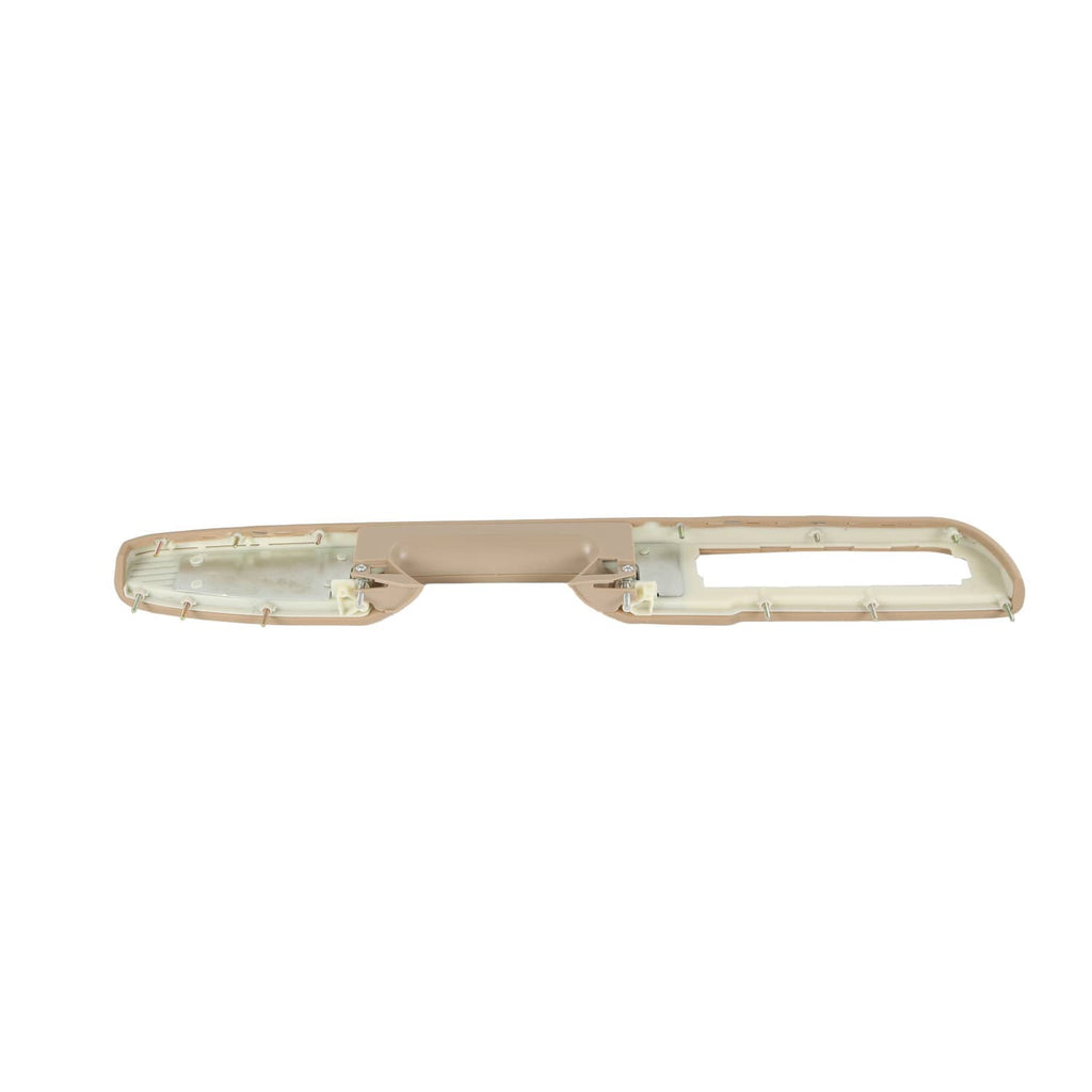 Beige driver-side door panel armrest handle trim, underside with mounting points visible.