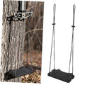 Black textured single-step tree climbing aider with metal bracket and hanging ropes