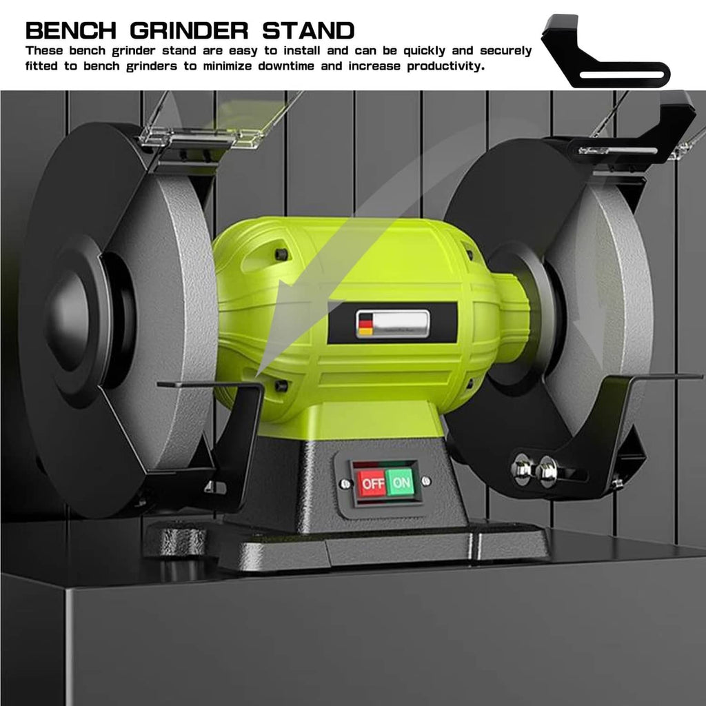 Black bench grinder stand tool rests for angled mounting on bench grinder