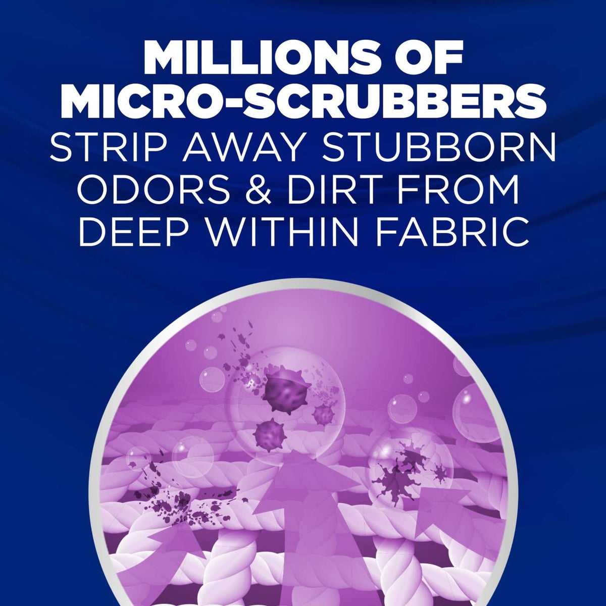 Deep Clean odor formula graphic highlighting millions of micro-scrubbers.