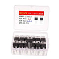 Voltage regulator ICs in clear case, black 3-lead packages