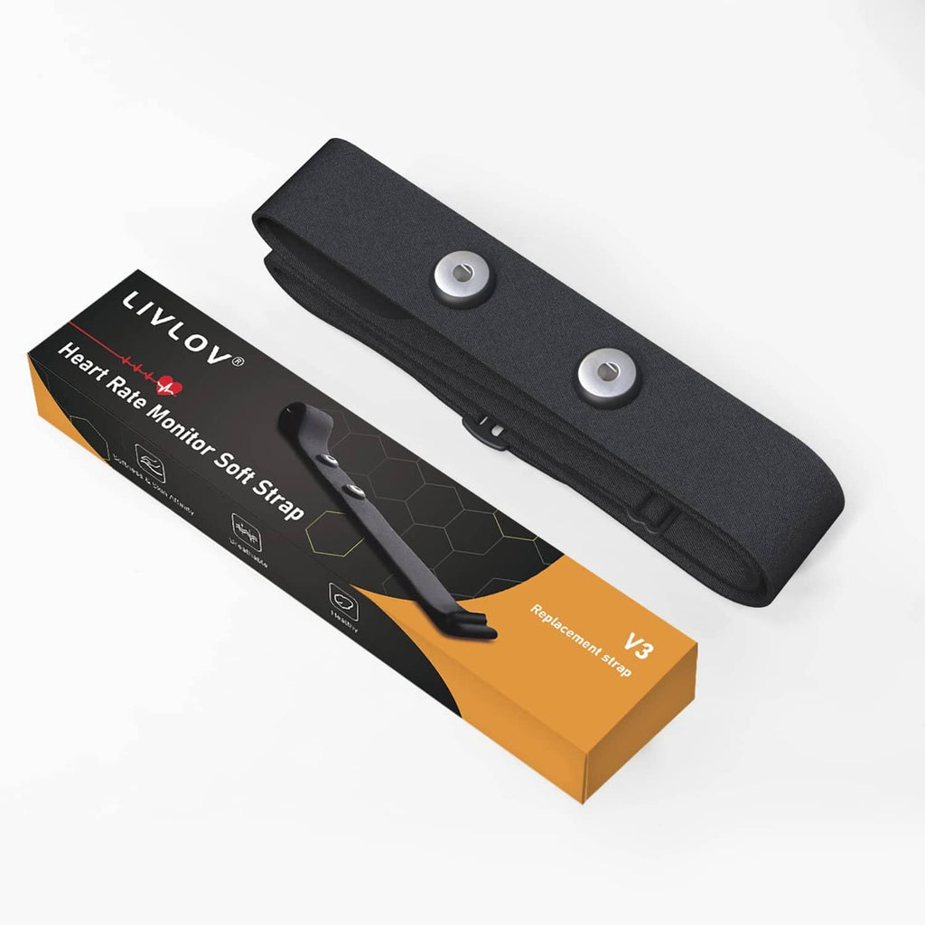 Black replacement chest strap with two metal snap tabs