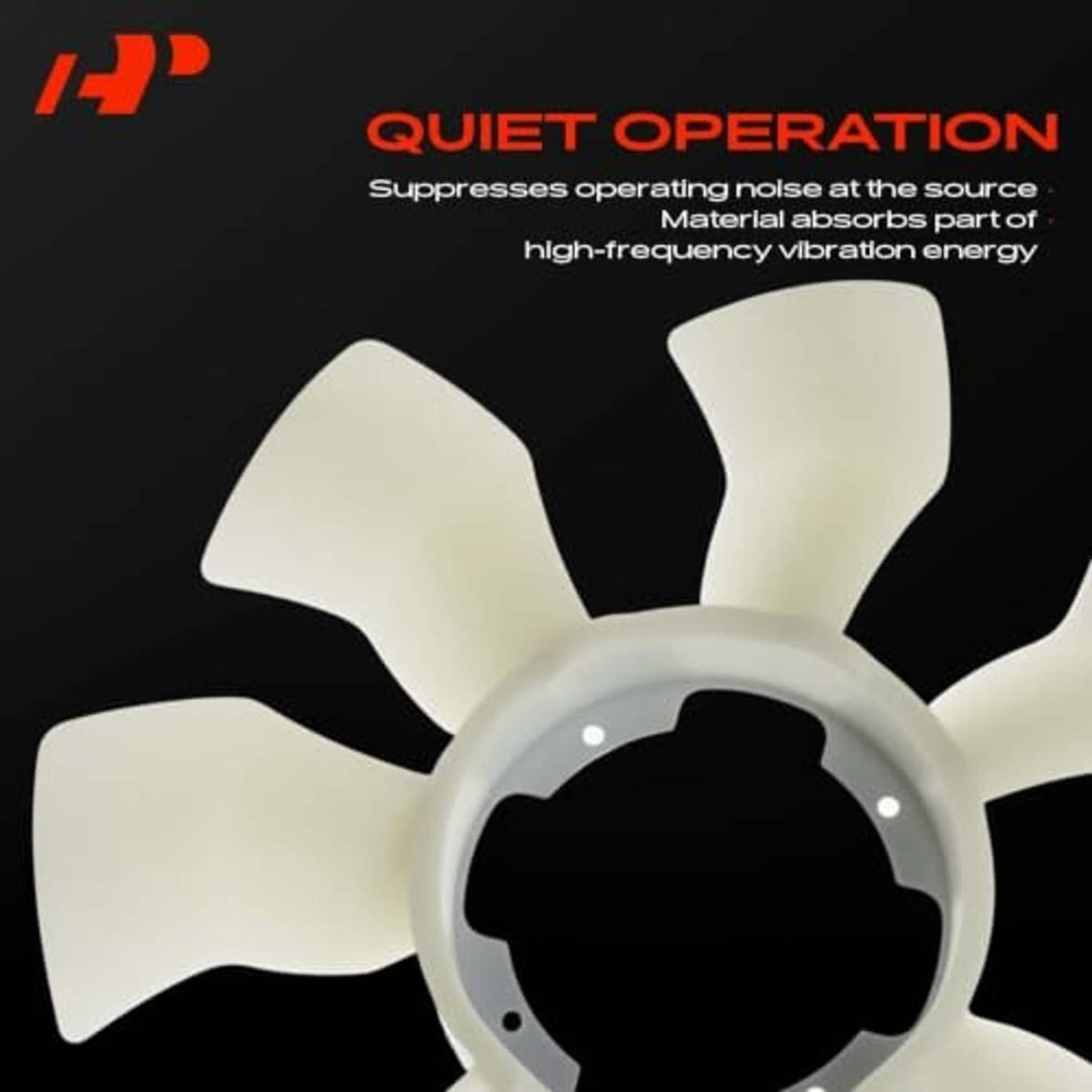 Cooling fan blade cluster with pale five vanes and circular mounting holes