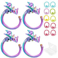 Rainbow dragon crochet tension rings set with adjustable finger loops (4 pcs)