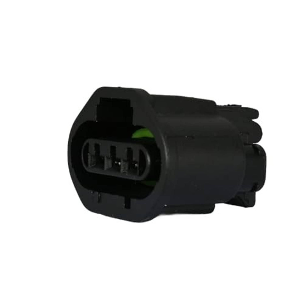Electronic throttle body flex-fuel sensor connector with black housing and green insert